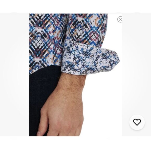 Robert Graham Mens Pinebrook Long Sleeve Button-Up Shirt Size 1XL 100% cotton - Picture 5 of 13
